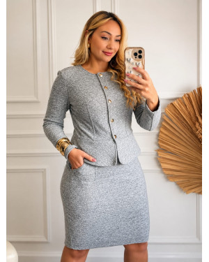 Conjunto Social Executivo Saia Midi e Blusa | Moda Evangelica